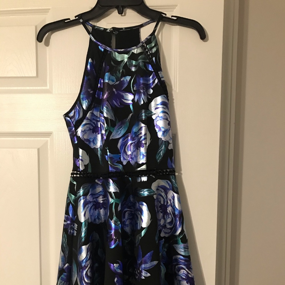 shiny floral party dress